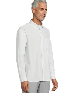 Johnston & Murphy Stripe Slub Linen Shirt Men's