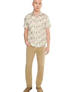 John Varvatos Sean Short Sleeve French Placket Shirt W780f26 Men's