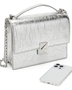 Kate Spade New York Deco Crinkle Metallic Leather Chain Shoulder