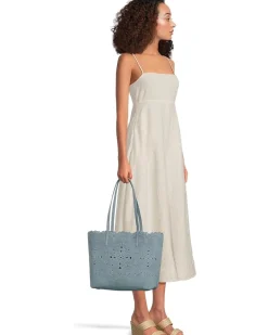 Kate Spade New York Do It All Spade Flower Perforated Denim Large Tote Bag