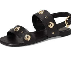 Kate Spade New York Spade Flower Stud Pebbled Leather Flat Sandals Women's