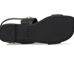 Kate Spade New York Spade Flower Stud Pebbled Leather Flat Sandals Women's