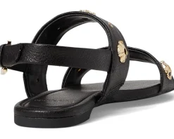 Kate Spade New York Spade Flower Stud Pebbled Leather Flat Sandals Women's
