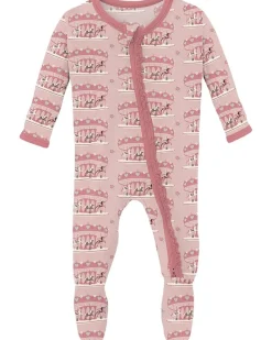 Kickee Pants Kids Print Muffin Ruffle Footie with 2 Way Zipper (Infant)