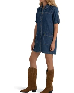 KUT from the Kloth Eliza-Rolled Up Sleeve Tab with Front Opening Dress Women's
