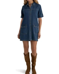 KUT from the Kloth Eliza-Rolled Up Sleeve Tab with Front Opening Dress Women's