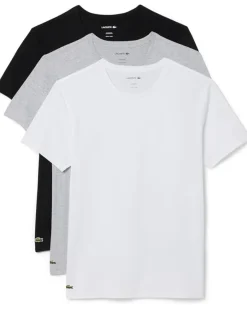 Lacoste 100% Cotton Regular Fit Crew-Neck T-Shirt 3-Pack Men's