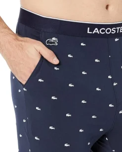 Lacoste Crocodile Patterned Stretch Cotton Pyjama Pants Men's