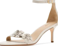 Lauren Ralph Lauren Allie Mid-Heel Floral-Trim Nappa Sandals Women's