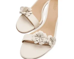Lauren Ralph Lauren Allie Mid-Heel Floral-Trim Nappa Sandals Women's