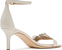 Lauren Ralph Lauren Allie Mid-Heel Floral-Trim Nappa Sandals Women's