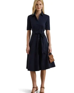Lauren Ralph Lauren Belted Cotton-Blend Shirtdress Women's