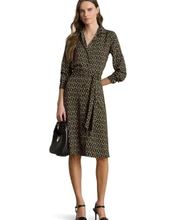 Lauren Ralph Lauren Chain-Print Crepe Shirtdress Women's