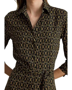 Lauren Ralph Lauren Chain-Print Crepe Shirtdress Women's