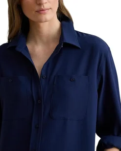Lauren Ralph Lauren Double-Faced Georgette Shirtdress Women's