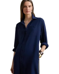 Lauren Ralph Lauren Double-Faced Georgette Shirtdress Women's
