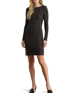 Lauren Ralph Lauren Geo-Print Stretch Jersey Boatneck Dress Women's