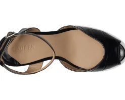 Lauren Ralph Lauren Kyla Crocodile-Embossed Leather Sandals Women's