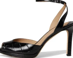 Lauren Ralph Lauren Kyla Crocodile-Embossed Leather Sandals Women's