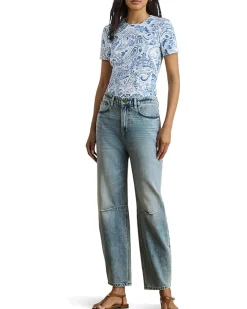 Lauren Ralph Lauren Paisley Stretch Cotton Crewneck Tee Women's