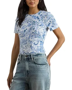 Lauren Ralph Lauren Paisley Stretch Cotton Crewneck Tee Women's