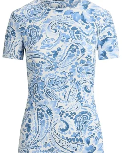 Lauren Ralph Lauren Paisley Stretch Cotton Crewneck Tee Women's
