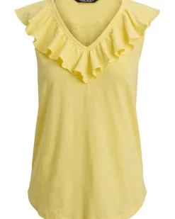 Lauren Ralph Lauren Ruffle-trim Slub Jersey Sleeveless Top Women's