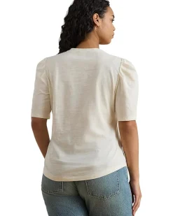 Lauren Ralph Lauren Slub Jersey Puff-Sleeve Top Women's