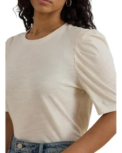 Lauren Ralph Lauren Slub Jersey Puff-Sleeve Top Women's