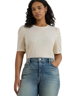 Lauren Ralph Lauren Slub Jersey Puff-Sleeve Top Women's