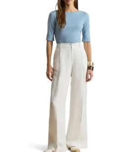 Lauren Ralph Lauren Stretch Cotton Boatneck Top Women's