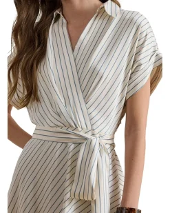 Lauren Ralph Lauren Striped Belted Twill Dress Women's