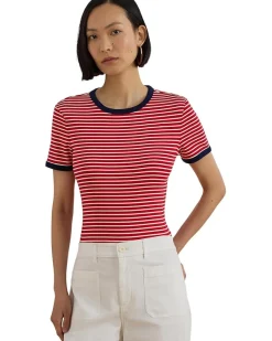 Lauren Ralph Lauren Striped Stretch Cotton Tee Women's