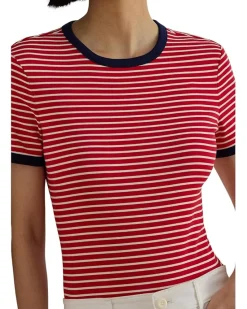 Lauren Ralph Lauren Striped Stretch Cotton Tee Women's