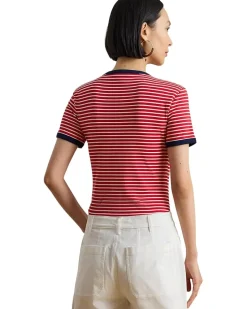 Lauren Ralph Lauren Striped Stretch Cotton Tee Women's