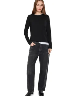 Lilla P Paneled Hem Long Sleeve Crew Women's