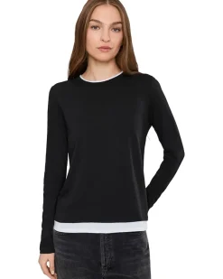 Lilla P Paneled Hem Long Sleeve Crew Women's
