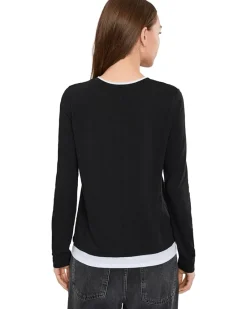 Lilla P Paneled Hem Long Sleeve Crew Women's