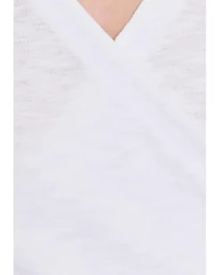 Lilla P Ribbed Slub 3/4 Sleeve Surplice Women's