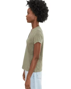 Lilla P Short Sleeve Back Seam V-Neck Women's