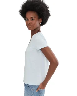 Lilla P Short Sleeve Back Seam V-Neck Women's