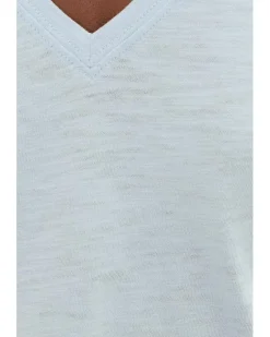 Lilla P Short Sleeve Back Seam V-Neck Women's