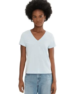 Lilla P Short Sleeve Back Seam V-Neck Women's