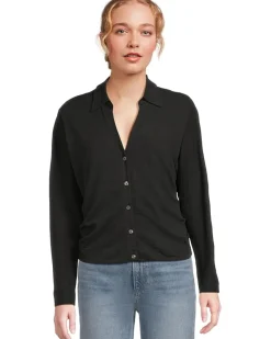 Lilla P Side Pleat Button-Down Women's