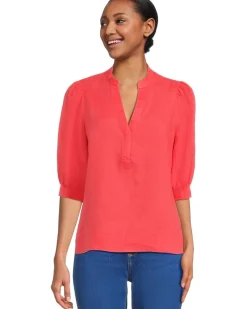 Lilly Pulitzer Mialeigh Elbow Sleeve Linen Top Women's