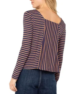 Liverpool Los Angeles Long Sleeve Square Neck Knit Top Women's