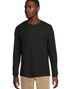 Liverpool Los Angeles Long Sleeve Textured Double Knit Crew Neck Shirt Men's