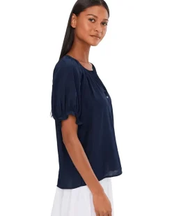 Liverpool Los Angeles Short Sleeve 1/2 Placket Woven Blouse Women's