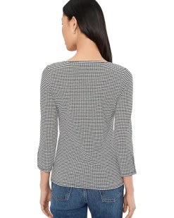 Liverpool Los Angeles 3/4 Sleeve With Buttons Henley Knit Top Women's