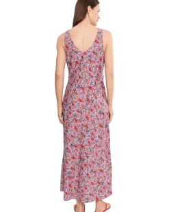 Liverpool Los Angeles Sleeveless Ruffle Front Woven Maxi Dress Women's